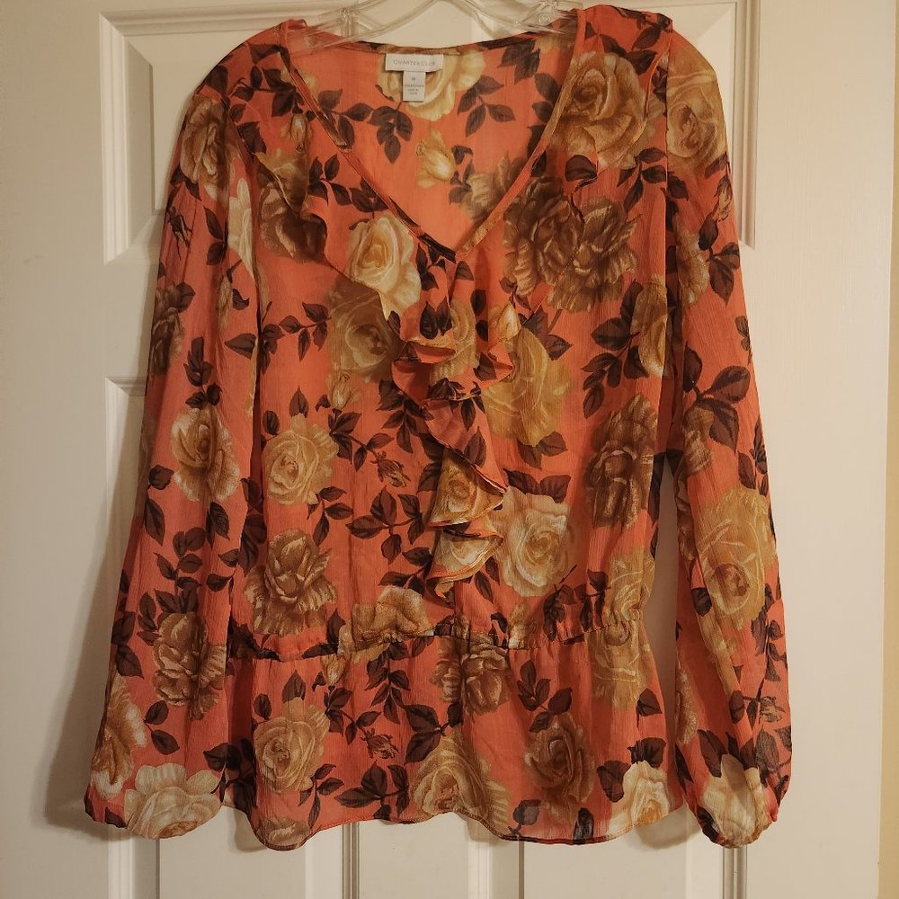 Charter Club Ruffled Blouse Size Medium